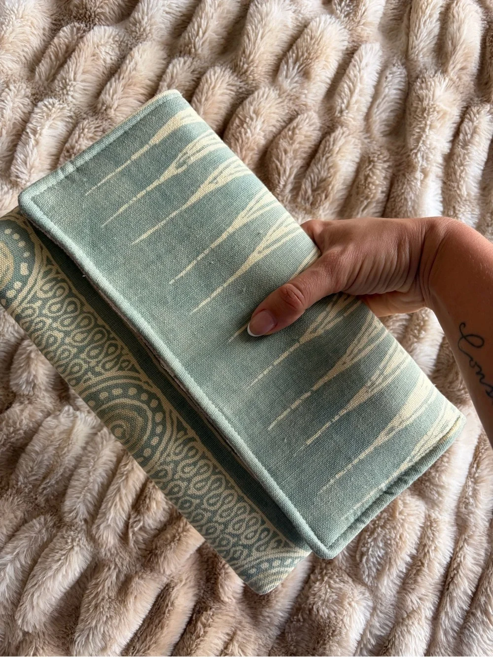 Printed Canvas Clutch